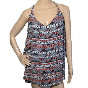 NEW Torrid Size 4X Geometric Handkerchief Tank Top Chiffon Layered